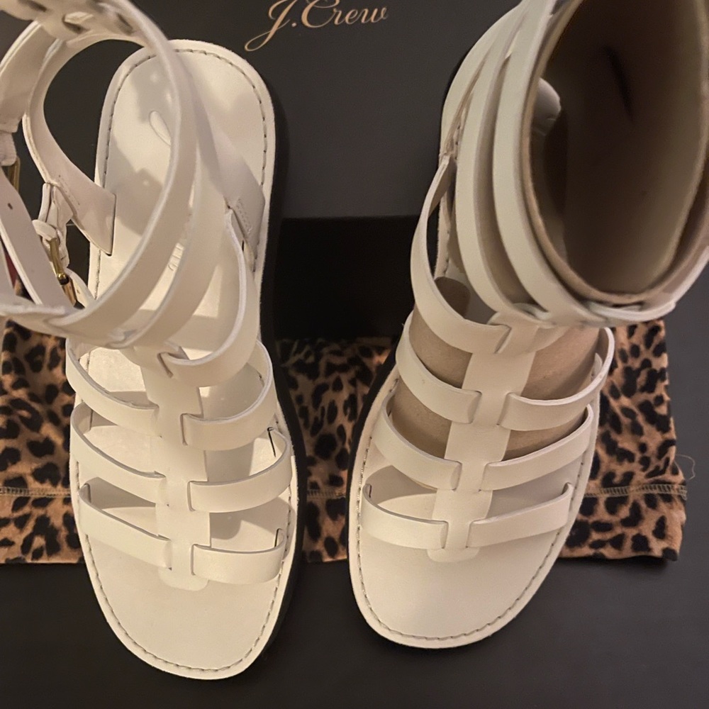 White Gladiator Sandal, JCREW real leather(brand new)